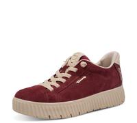 Tamaris Comfort Step IN - Zapatillas Planas de Piel para Mujer, Corte Ancho, de Ante Burdeos 38
