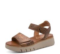Tamaris Comfort Wedge/Plat Sand MultiAdjustable Cuña Sandalia, Cognac Snake, talla 38 EU