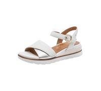 Tamaris Comfort Wedge/Plat Sand MultiAdjustable - Sandalias de cuña para mujer, color blanco/plateado, talla 40 EU