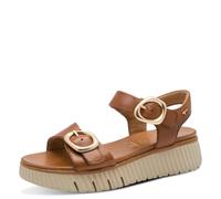 Tamaris Comfort Wedge/Plat Sand MultiAdjustable - Sandalias de cuña para mujer, color coñac nappa, talla 42 EU