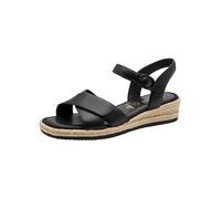 Tamaris Comfort Wedge/Plat Sand MultiAdjustable - Sandalias de cuña para mujer, napa negra, talla 38 EU