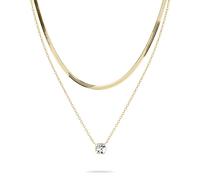 Tamaris Conjunto de collares TS-0036-NN IP Gold, 50, Acero inoxidable, Piedra de cristal.
