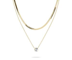Tamaris Conjunto de collares TS-0036-NN IP Gold, 50, Acero inoxidable, Piedra de cristal.