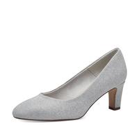 Tamaris Damen 1-22418-41, Pumps Mujer, Silver Glam, 36 EU