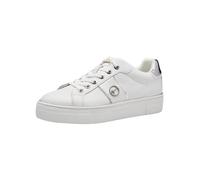 Tamaris Damen 1-23724-42, Sneaker Mujer, Blanco y Plateado, 39 EU