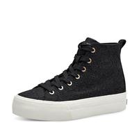 Tamaris Damen 1-25204-42, Bota a la Altura de la Pantorrilla Mujer, Negro Macramé, 38 EU