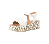 Tamaris Damen 1-28020-42, Sandalias con cuña Mujer, White Lea Comb, 41 EU