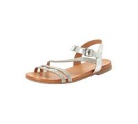 Tamaris Damen 1-28120-46, Sandalias Planas Mujer, Silver Glam, 39 EU