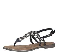 Tamaris Damen 1-28155-42, Sandalias Planas Mujer, Black/Gold, 36 EU