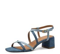 Tamaris Damen 1-28204-42, Sandalia con talón Mujer, Denim Comb, 37 EU