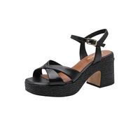 Tamaris Damen 1-28313-44, Sandalia Mujer, Piel Negra, 36 EU