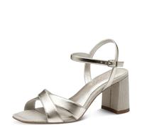 Tamaris Damen 1-28320-44, Sandalia con talón Mujer, Platino, 37 EU