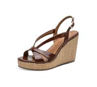 Tamaris Damen 1-28381-46, Sandalia con talón Mujer, Patente de coñac, 37 EU