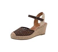 Tamaris Damen 1-29610-42, Sandalias con cuña Tipo Alpargatas Mujer, Moca, 38 EU