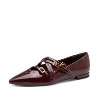 Tamaris Damen Ballerina Strap 1-22160-45, Zapatos Tipo Ballet Mujer, Patente Merlot, 40 EU