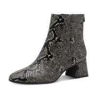 Tamaris Damen Boot Heel 1-25314-45, Botas Cortas al Tobillo Mujer, Negro Serpiente, 42 EU