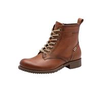Tamaris Damen - Botas planas de encaje para mujer, tobillo 1-25298-45, piel coñac, talla 9, Piel coñac, 43 EU