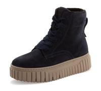 Tamaris Damen Lace Boot Flat 1-25267-45, Botas Cortas al Tobillo Mujer, Azul Marino, 39 EU