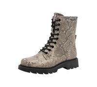 Tamaris Damen Lace Boot Flat 1-25918-43, Botas Cortas al Tobillo Mujer, Beige Snake, 37 EU