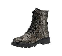 Tamaris Damen Lace Boot Flat 1-25918-43, Botas Cortas al Tobillo Mujer, Negro Serpiente, 37 EU