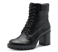 Tamaris Damen Lace Boot Heel 1-25132-45, Botas Cortas al Tobillo Mujer, Negro Mate, 39 EU
