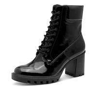 Tamaris Damen Lace Boot Heel 1-25132-45, Botas Cortas al Tobillo Mujer, Patente Negra, 42 EU