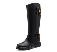 Tamaris Damen Long Boot Flat 1-25623-45, Botas a la Altura de Rodilla Mujer, Negro, 41 EU
