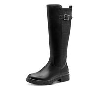 Tamaris Damen Long Boot Flat 1-25625-45, Botas Altura Rodilla Mujer, Negro, 39 EU, Negro, 39 EU