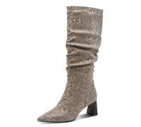 Tamaris Damen Long Boot Heel 1-25507-45, Botas a la Altura de Rodilla Mujer, Beige, 41 EU