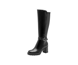 Tamaris Damen Long Boot Heel 1-25536-45, Botas a la Altura de Rodilla Mujer, Negro Mate, 42 EU