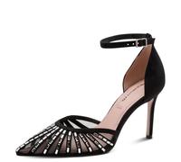 Tamaris Damen Pump with Strap 1-22415-46, Bomba Mujer, Negro, 36 EU