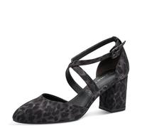 Tamaris Damen Pump with Strap 1-24414-41, Bomba Mujer, Gris Leopardo, 39 EU