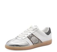 Tamaris Damen Sneaker Low 1-23624-43, Zapatillas Mujer, Blanco y Plateado, 42 EU