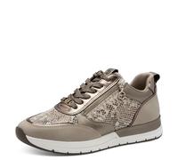 Tamaris Damen Sneaker Low 1-23732-41, Zapatillas Mujer, Serpiente Gris Pardo, 42 EU