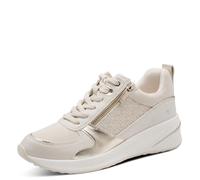 Tamaris Damen Sneaker Low 1-23754-45, Zapatillas Mujer, Beige Dorado, 37 EU