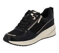 Tamaris Damen Sneaker Low 1-23754-45, Zapatillas Mujer, Negro y Dorado, 39 EU