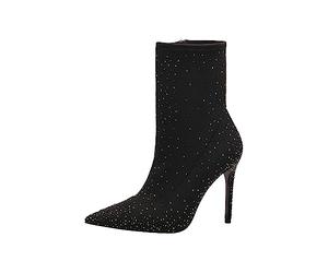 Tamaris Heart & Sole 1-25304-41 - Botín ancho, Black Glam, 39 EU