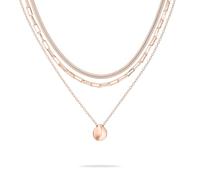 Tamaris Juego de collares para mujer, collar individual portátil y tamaño ajustable, resistente al agua, de acero inoxidable, 50 cm, Acero inoxidable, No es una piedra preciosa