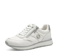 Tamaris M2373943, Zapatillas Mujer, Blanco, Blanco y Plateado, 39 EU