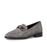 Tamaris Mocasines de Tacón Cuadrado para Mujer, de Piel, Cómodos, Gris, 37 EU