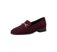 Tamaris Mocasines de Tacón Cuadrado para Mujer, de Piel, Cómodos, Rojo Oscuro, 40 EU