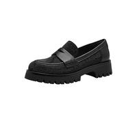 Tamaris Mocasines para Mujer, Cómodos, Negro Purpurina, 39 EU