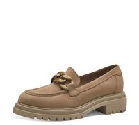 Tamaris Mocasines para Mujer de Piel, Cómodos, Camello, 38 EU