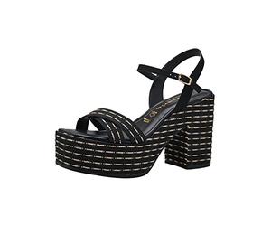 Tamaris Mujer 1-1-28034-30, Sandalias con cuña, Negro y Beige, 36 EU