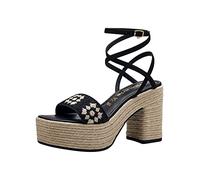 Tamaris Mujer 1-1-28035-30, Sandalias con cuña, Peine Negro, 39 EU