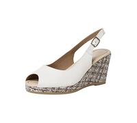 Tamaris Sandalias de mujer, sandalias para mujer,plantilla TOUCHIT, Piel blanca., 39 EU