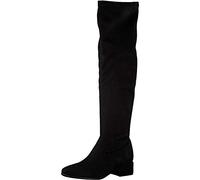 Tamaris Mujer Botas, señora Botas de Muslo,Botas por Encima de la Rodilla,Overknees,Botas de Cuero,tacón Plano,Cremallera,Black,39 EU / 5.5 UK