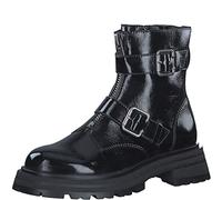 Tamaris Mujer Botines, señora Botas Estilo Biker,Botas,Medias Botas de Motorista,Planas,Black Patent,36 EU
