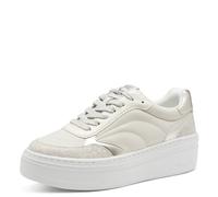Tamaris Mujer con Cordones Veganos, Blanco y Plateado, 42 EU