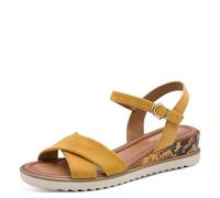 Tamaris Mujer Damen 1-28116-44 Sandalia cuña, Amarillo, 38 EU